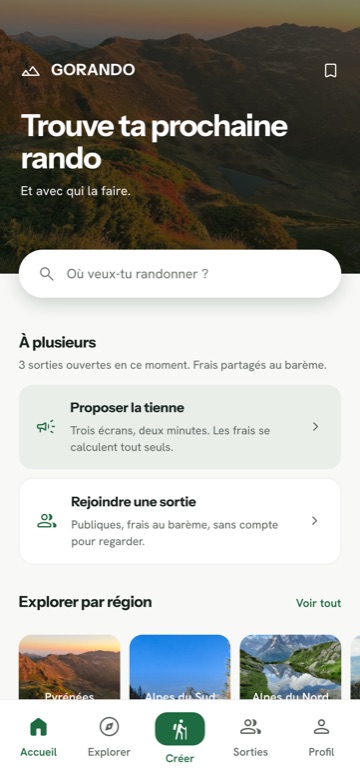 L’accueil : les randonnées proches, triées par temps de route